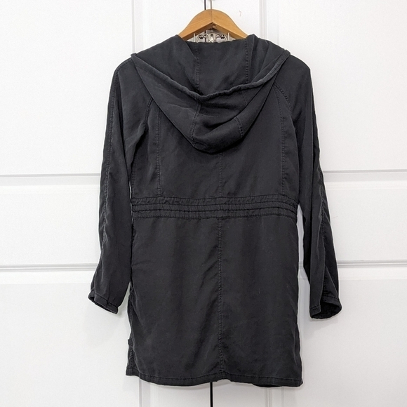 Lululemon City Stroll Jacket Women's 2 Black Full Button Snap Cinch Waist Tencel - Picture 6 of 7